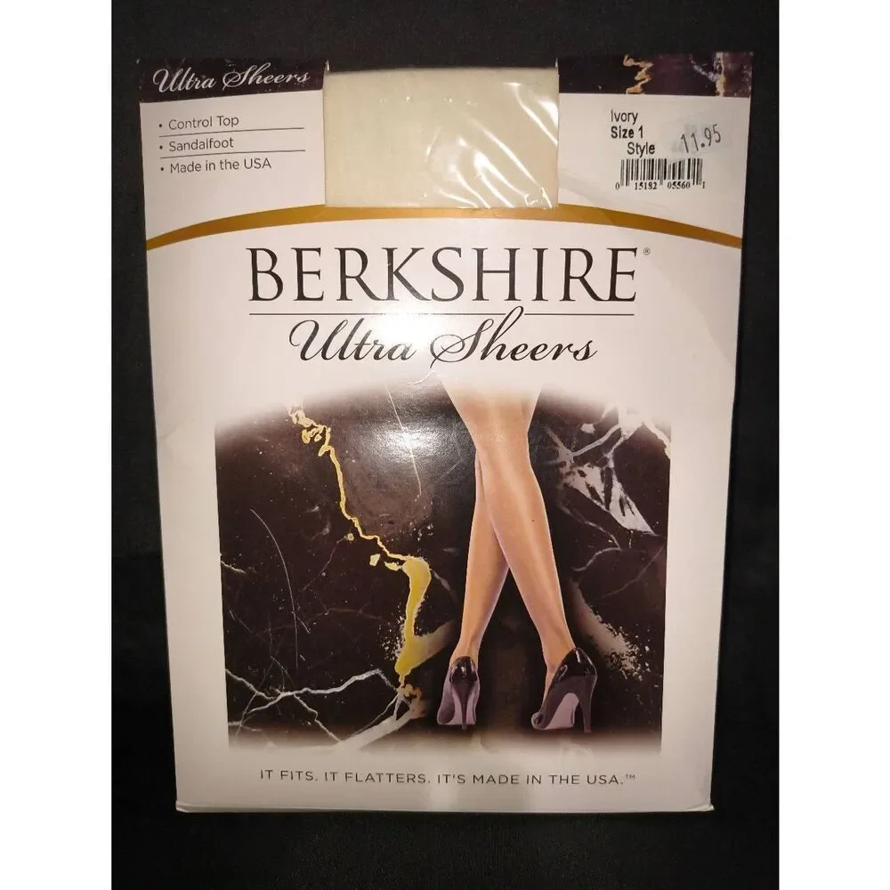 Berkshire Ultra Sheer Control Top Pantyhose. Ivory Size 1. Control top and sand